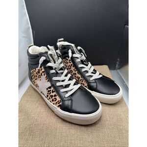NWB Vintage Havana Lester Leopard Gold Star High Top Women's Sneakers Sz 10